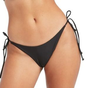 Volcom Simply Seamless Skimpy Bikini Swim Bottoms Black Large